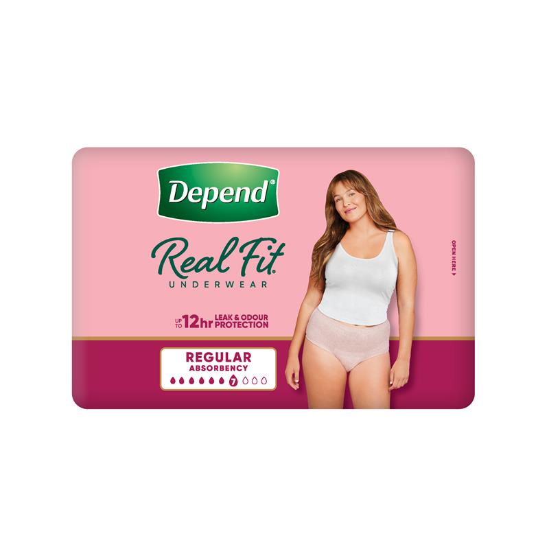Depend Real Fit Regular Incontinence Underwear for Women X-Large 8 Pack