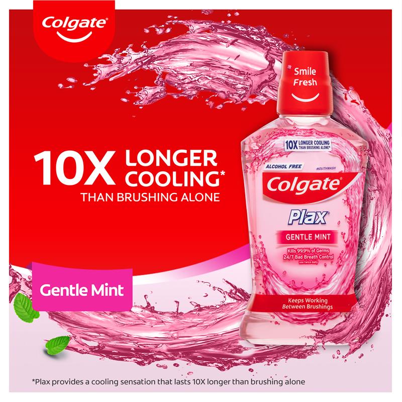 Colgate Plax Alcohol Free Antibacterial Mouthwash Gentle Mint 1L - GimmeNow