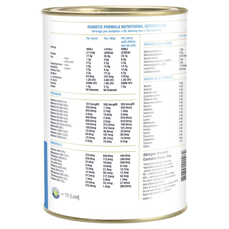 IsoWhey Clinical Nutrition Diabetic Formula Vanilla 640g