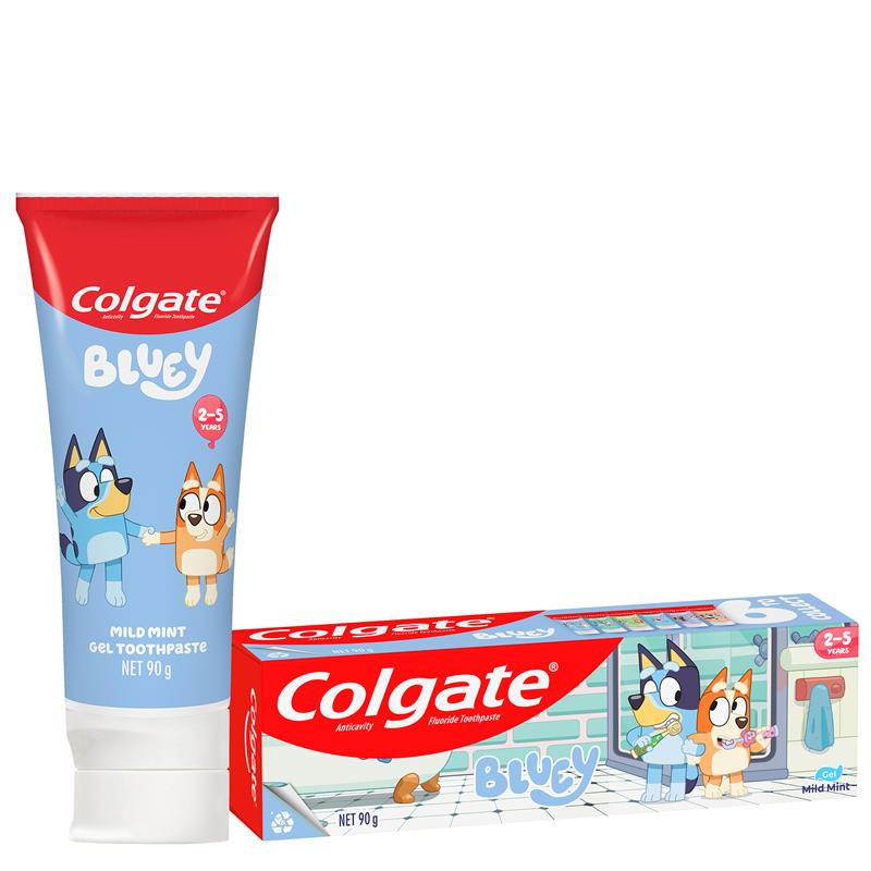 Colgate Toothpaste Kids Bluey 2-5 Years Mild Mint Gel 90g