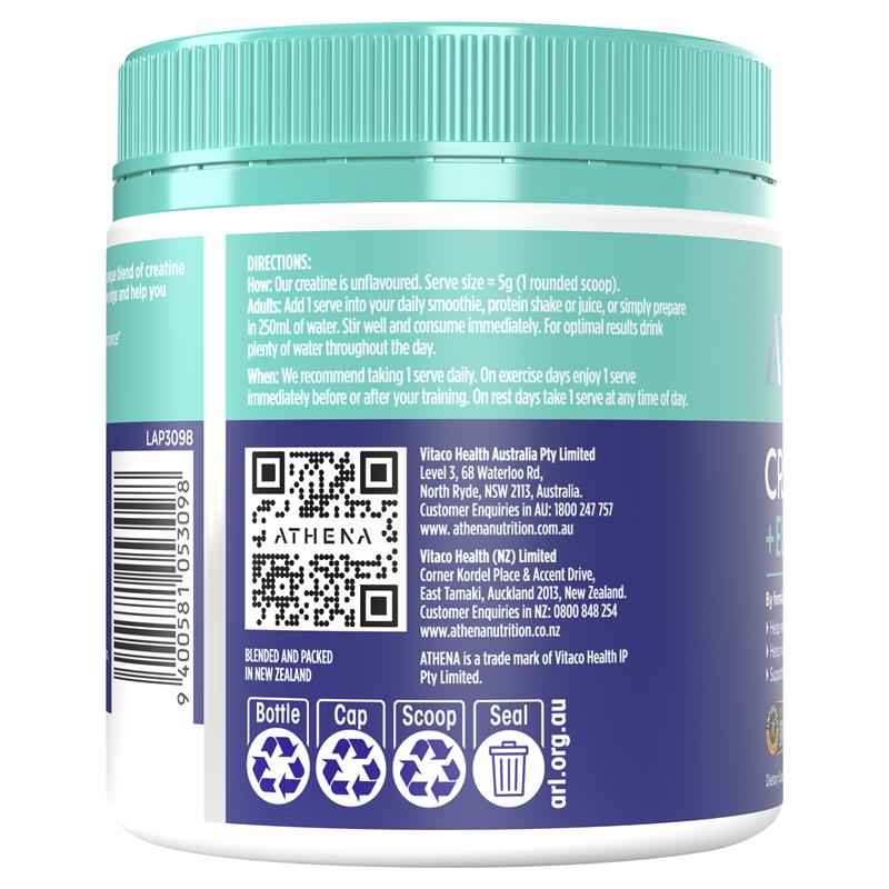 Athena Creatine + Electrolytes Unflavoured 270g