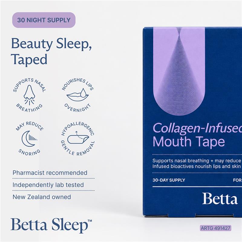 Betta Sleep Collagen Infused Mouth Tape 30 Pack