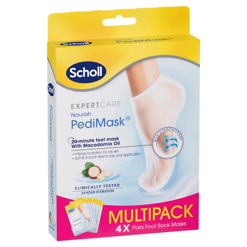 Scholl Dry Skin Macadamia Oil PediMask Multipack 4 Pairs - GimmeNow