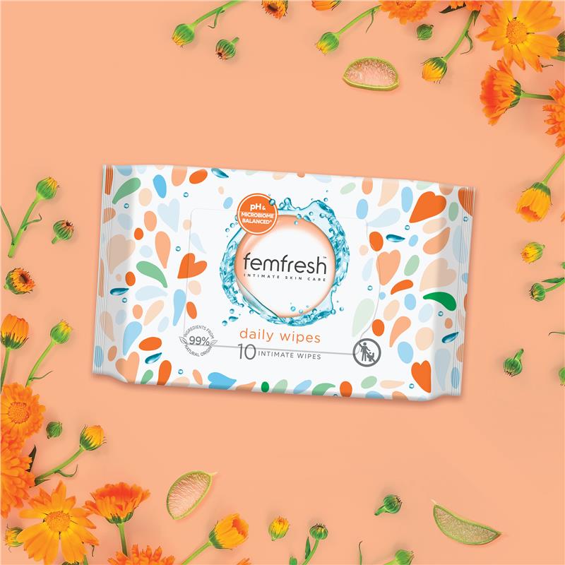Femfresh Pocket Wipes 10 Travel Pack