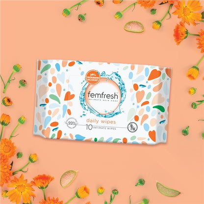 Femfresh Pocket Wipes 10 Travel Pack