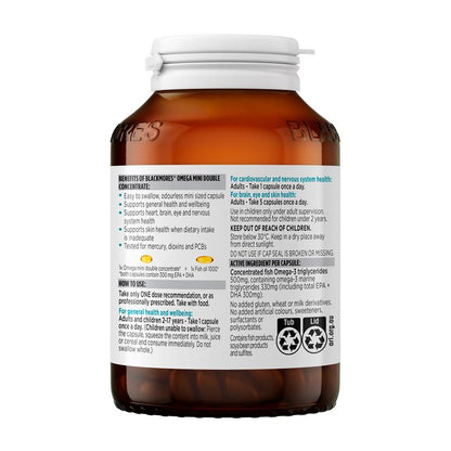 Blackmores Omega Mini Double Concentrate 200 Capsules - GimmeNow