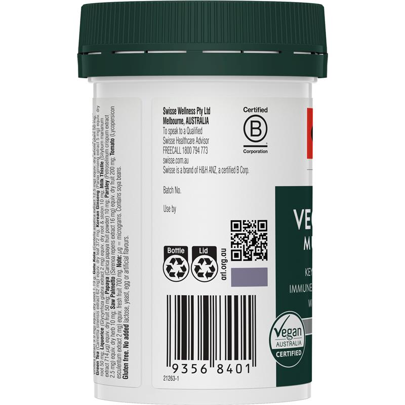 Swisse Vegan Mens Ultivite 60 Tablets