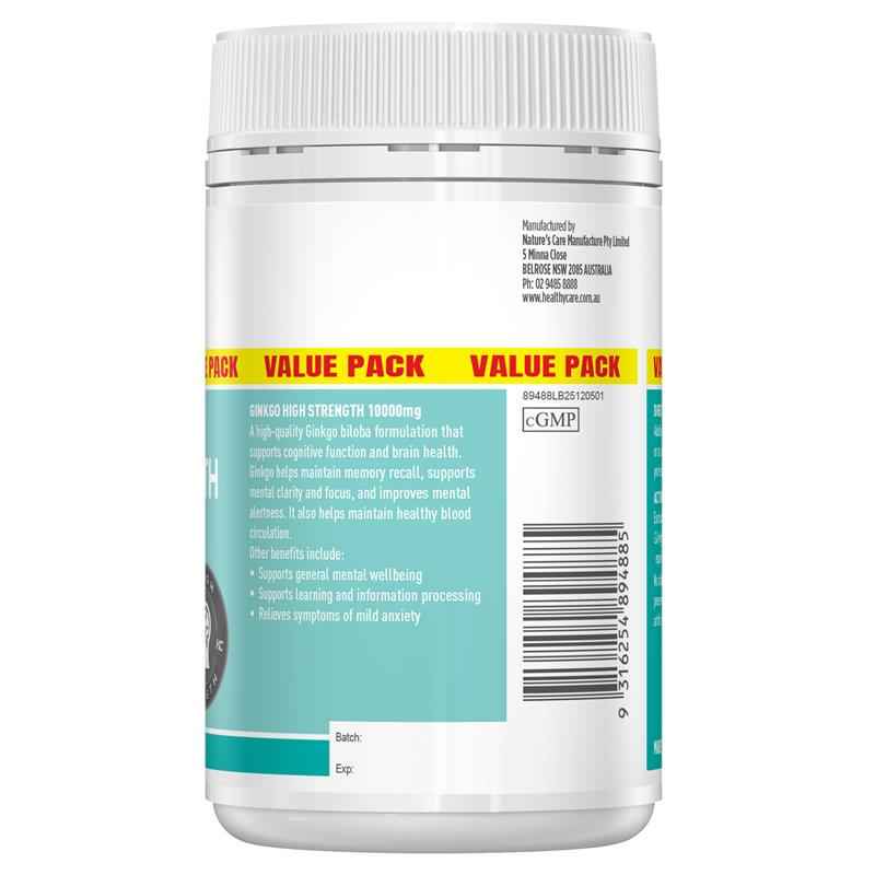 Healthy Care High Strength Ginkgo 10000 150 Capsules