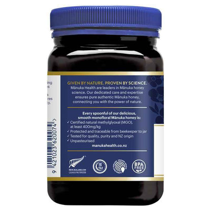 Manuka Health MGO 400+ Manuka Honey 500g (Not For Sale In WA)