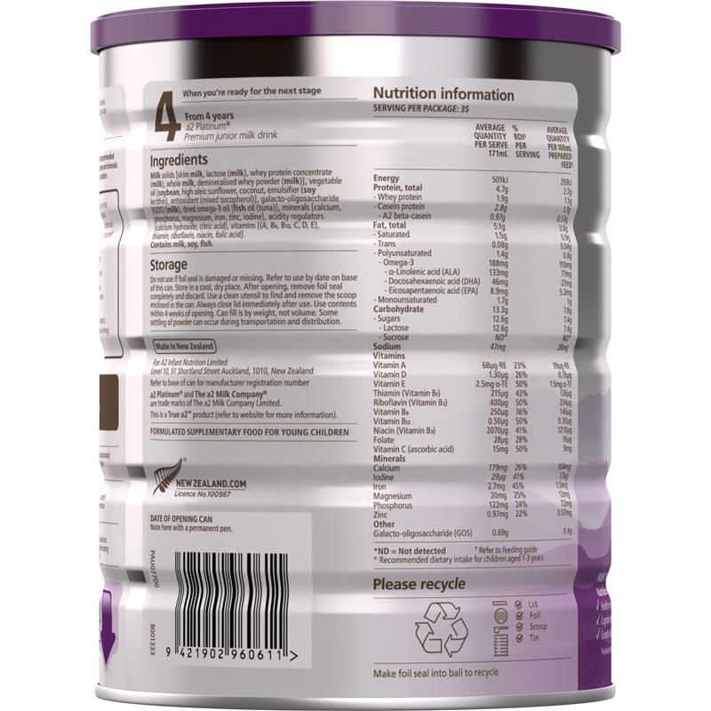 A2 Platinum Premium Toddler Milk Drink Stage 3 From 1 Year 900g