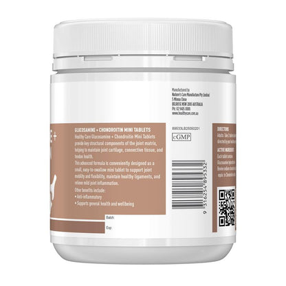 Healthy Care Glucosamine + Chondroitin 200 Mini Tablets