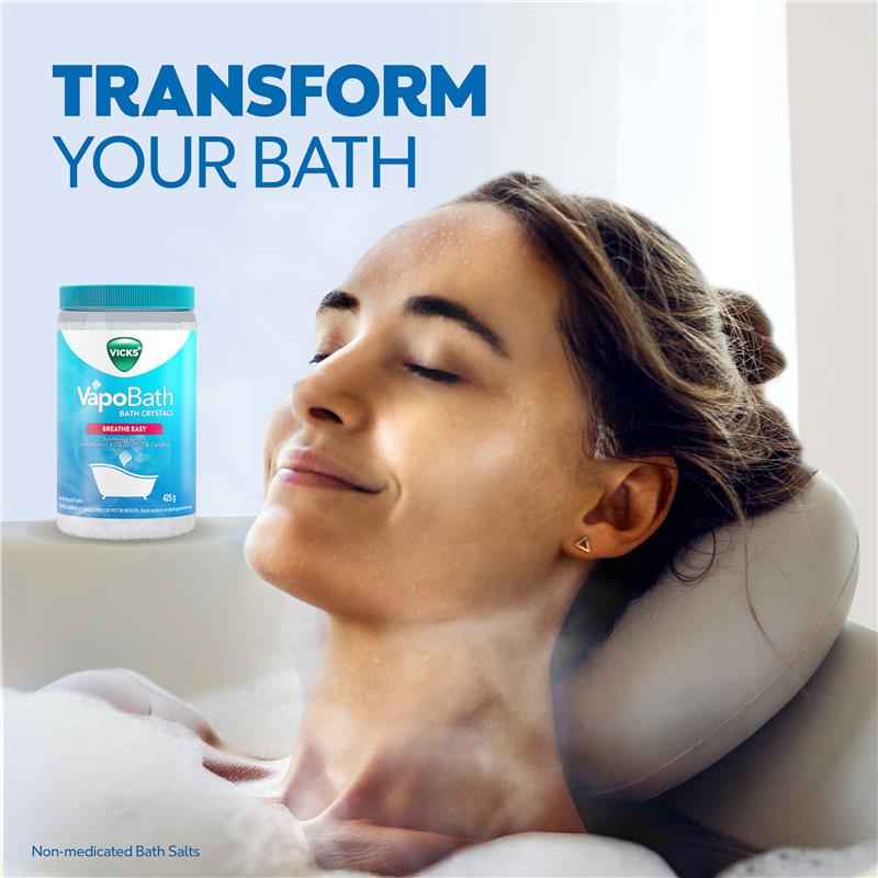 Vicks VapoBath Bath Crystals Non-Medicated Salts 425g