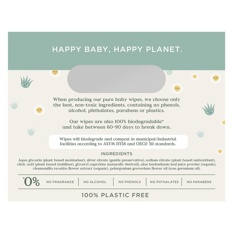Tooshies Baby Wipes Aloe Vera and Chamomile 6 x 70 Pack