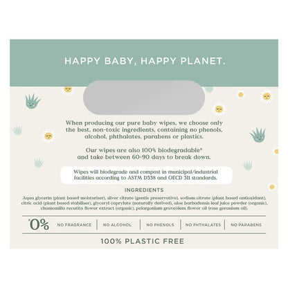 Tooshies Baby Wipes Aloe Vera and Chamomile 6 x 70 Pack