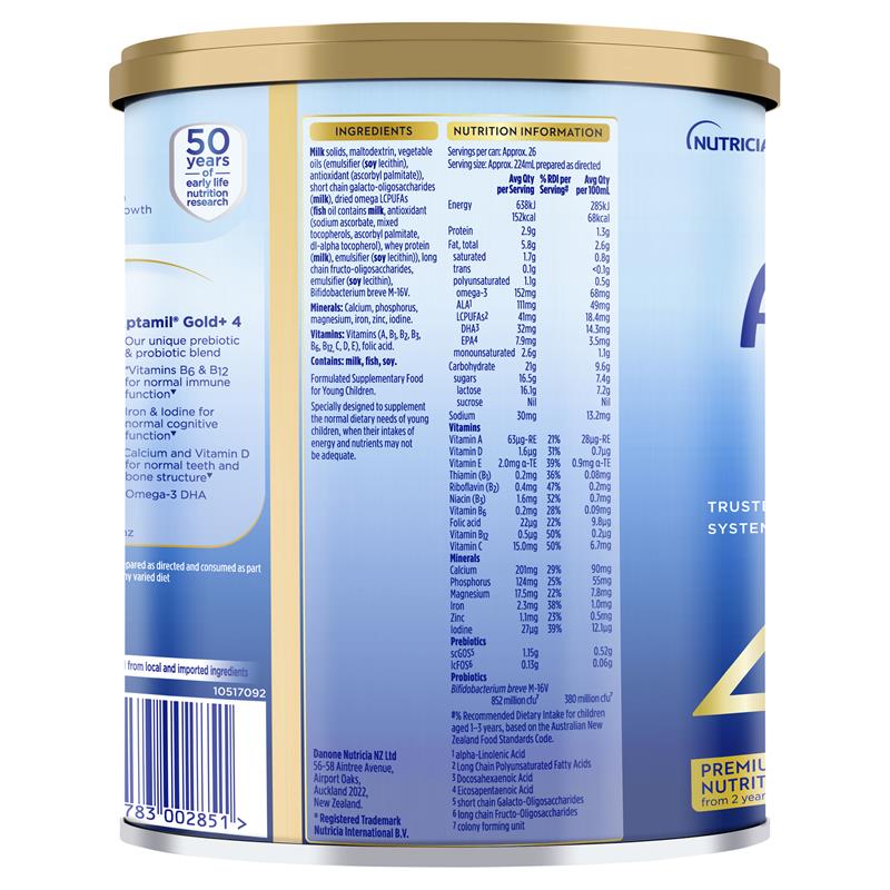 Aptamil Gold+ 4 Junior Nutritional Supplement Milk Drink From 2 Years 900g