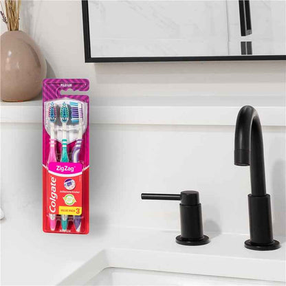 Colgate Zig Zag Deep Interdental Clean Toothbrush Medium Value 3 Pack
