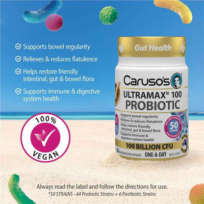 Carusos Ultramax 100 Probiotic 30 Capsules