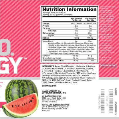 Optimum Nutrition Amino Energy Watermelon 30 Serve 270g