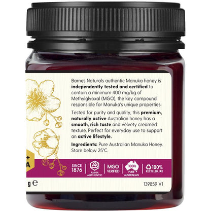 Barnes Naturals Australian Manuka Honey 250g MGO 400+