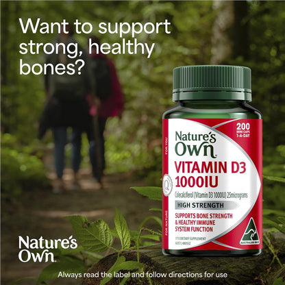 Nature's Own Vitamin D3 1000iu 200 Capsules