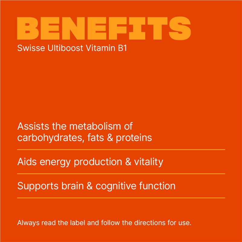 Swisse Ultiboost Vitamin B1 250mg 60 Tablets