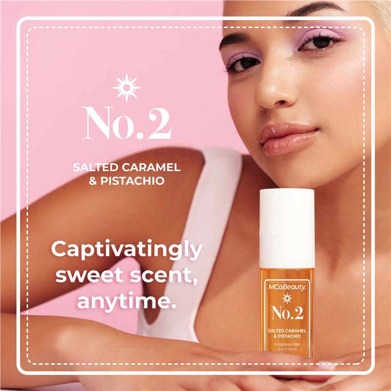 MCoBeauty Salted Caramel & Pistachio No. 2 Fragrance Hair & Body Mist 90ml - GimmeNow