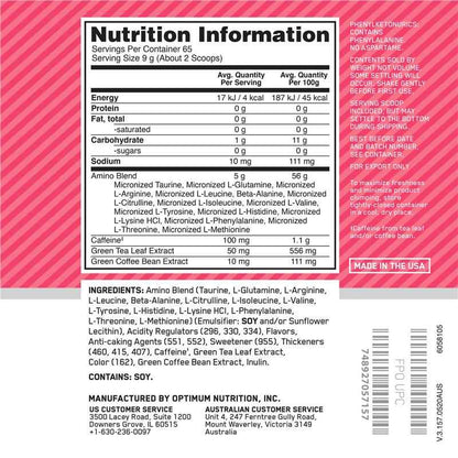 Optimum Nutrition Amino Energy Watermelon 65 Serve 585g