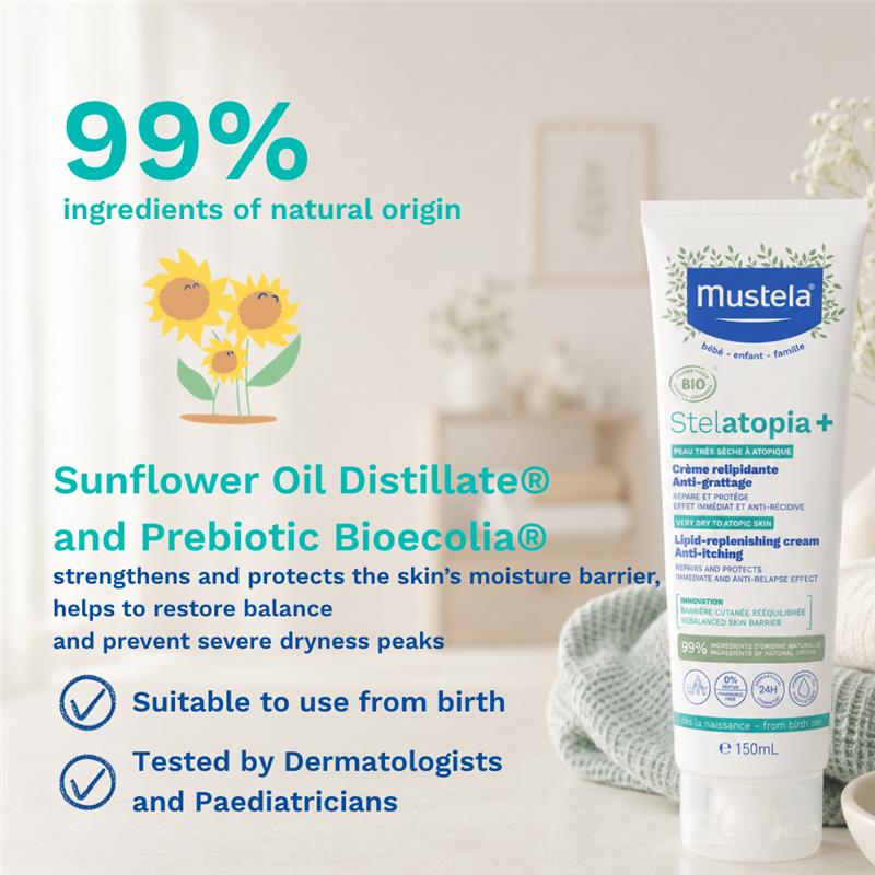 Mustela Stelatopia+ Lipid Replenishing Cream 150ml