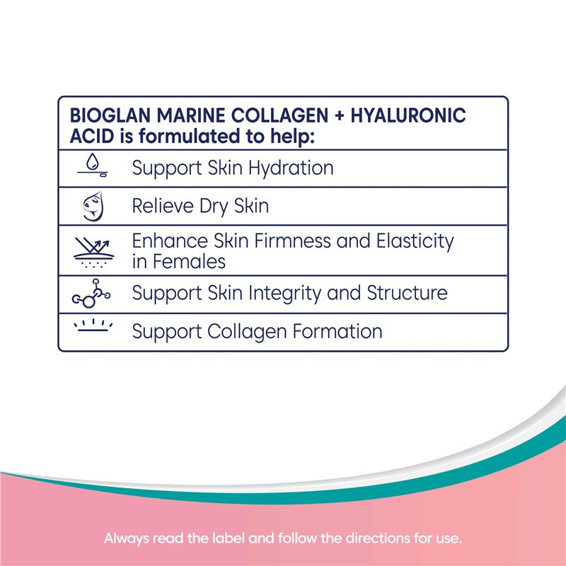 Bioglan Marine Collagen + Hyaluronic Acid 80 Tablets