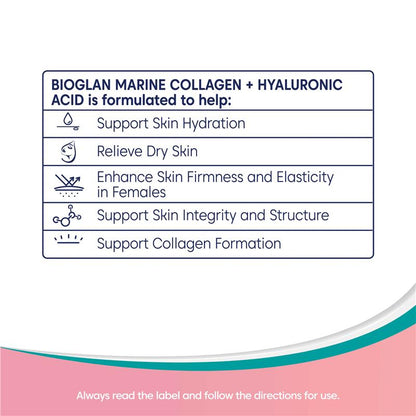 Bioglan Marine Collagen + Hyaluronic Acid 80 Tablets
