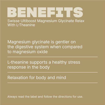 Swisse Ultiboost Magnesium Glycinate Relax + L-Theanine Day 60 Tablets