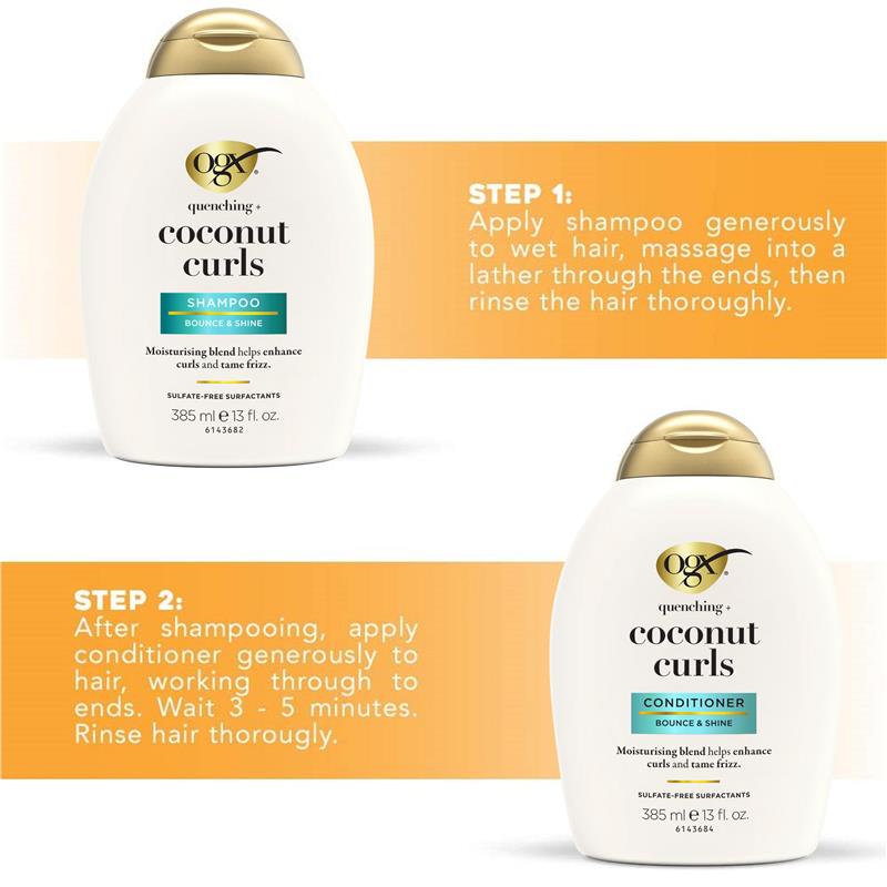 Ogx Quenching + Coconut Curls Conditioner For Curly Hair 385mL
