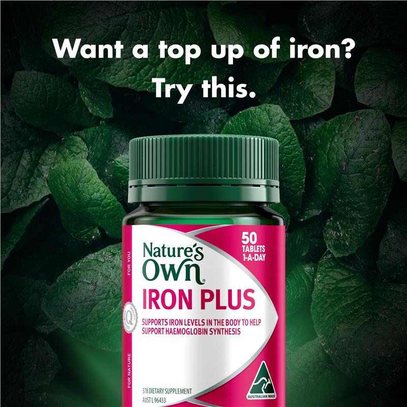 Nature's Own Iron Plus 50 Tablets - GimmeNow