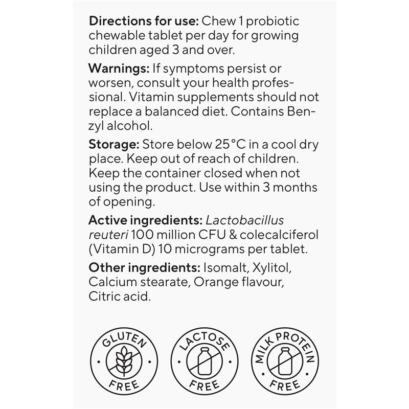 BioGaia Protectis with Vitamin D 10mcg Orange Flavour 30 Tablets