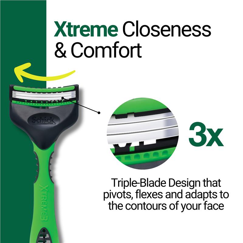 Schick Xtreme 3 Sensitive Mens Disposable Razors 12 Value Pack