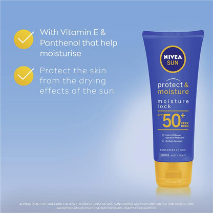 NIVEA Sun Protect & Moisture SPF50+ Sunscreen Lotion 100ml