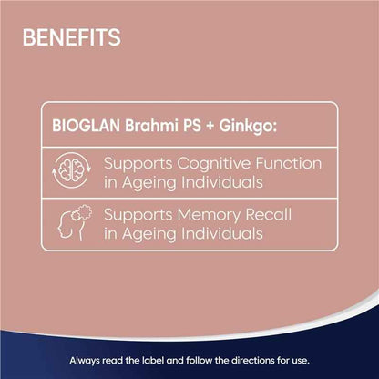 Bioglan Brahmi + PS + Ginkgo Focus 50 Capsules