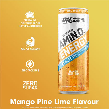 Optimum Nutrition Amino Energy Sparkling + Electrolytes Mango Pinelime 355ml