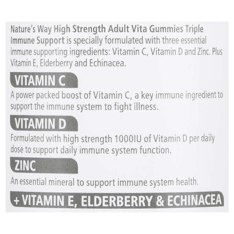Nature's Way Adult Vita Gummies High Strength Triple Immune 50 Pastilles