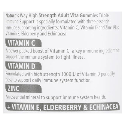 Nature's Way Adult Vita Gummies High Strength Triple Immune 50 Pastilles