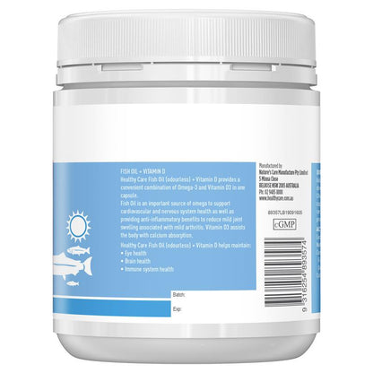 Healthy Care Fish Oil + Vitamin D 200 Capsules