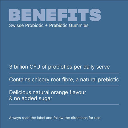 Swisse Adult Probiotic + Prebiotic Gummies 90 Pack
