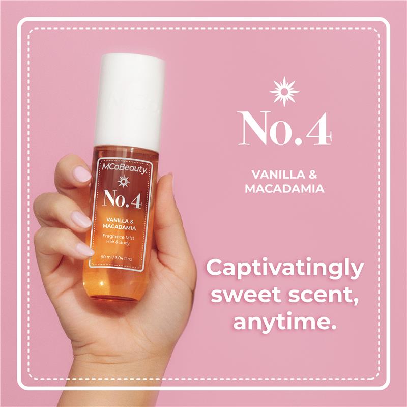 MCoBeauty Vanilla & Macadamia No.4 Fragrance Hair & Body Mist 90ml - GimmeNow