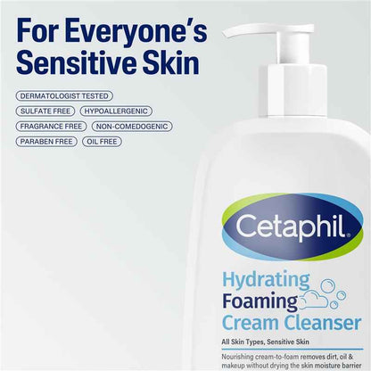 Cetaphil Hydrating Foaming Cream Cleanser 473ml Exclusive Size