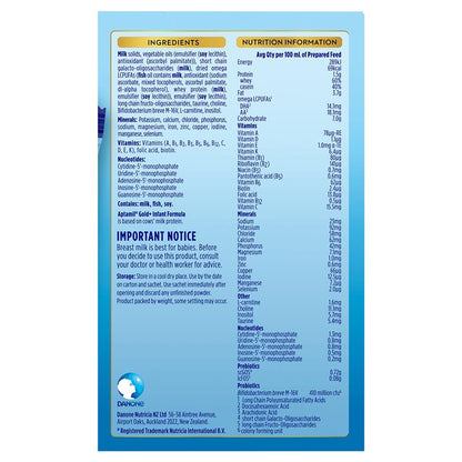 Aptamil Gold+ 1 Baby Infant Formula Powder Sachets From Birth to 6 Months 5 Pack 22.5g
