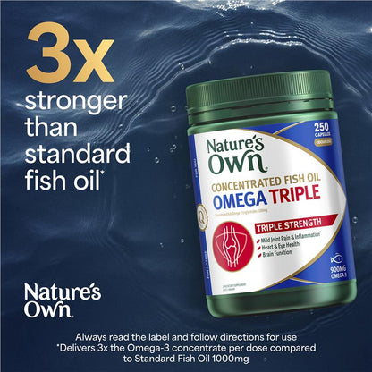 Nature's Own Concentrated Fish Oil Omega Triple 250 Capsules Exclusive