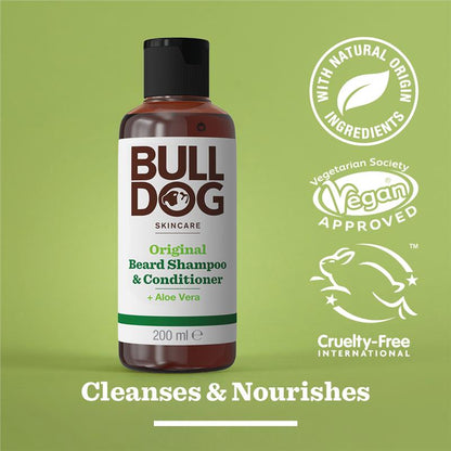 Bulldog Skincare for Men Original Beard Shampoo & Conditioner 200ml
