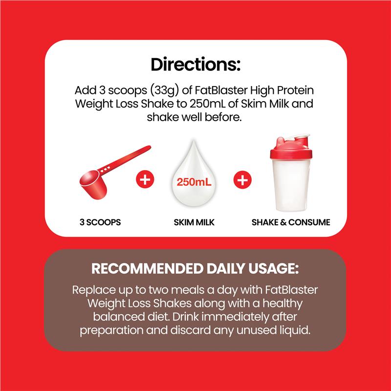 Fatblaster Weight Loss Shake Red Pouch Chocolate 465g