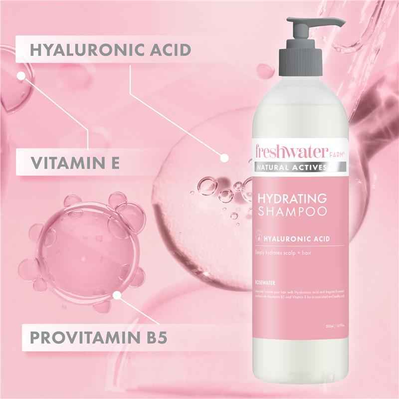 Freshwater Farm Hydrating Hyaluronic Shampoo Rosewater 500ml