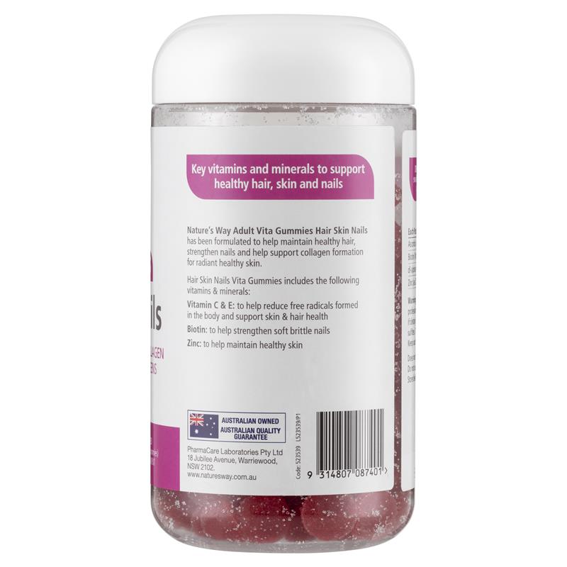 Nature's Way Adult Vita Gummies Hair Skin Nails 180 Gummies Exclusive Size